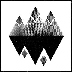 Abstract mountains. Concepts vector illustration. Design black interior graphic.