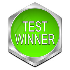 Test Winner button - 3D illustration
