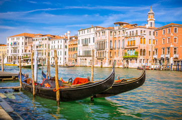 Naklejka na ściany i meble Panoramic view of famous Grand Canal in Venice, Italy