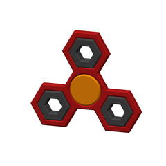 Hand fidget spinner.Isolated on white background.3d Vector illustration.