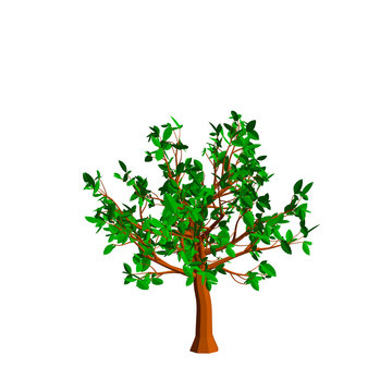 Abstract tree. Isolated on white background. 3d Vector illustration.
