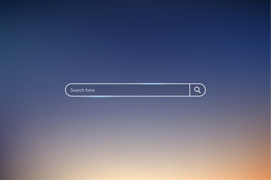 Search bar vector illustration on background of sky , simple search box field ui element