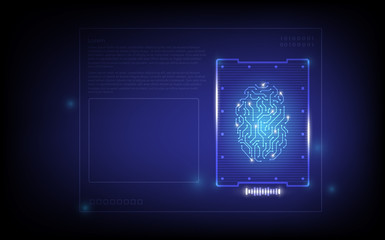 Fingerprint Scanning Technology Concept 2d  vector Illustration