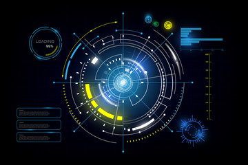 hud interface GUI futuristic technology networking concept template