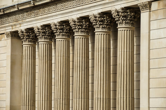 The Bank of England stone pillars