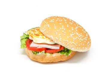 Hamburger, white background