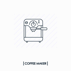Coffee maker outline icon isolated