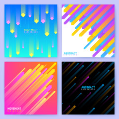 Minimal geometric vector backdrops. Trendy posters with abstract color shapes and lines