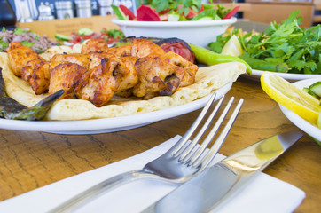 Chicken shish kebab menu