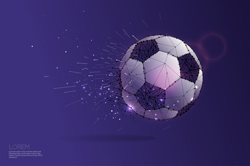 Naklejka premium The particles line and dot of ball moving.