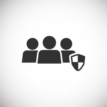 People Icon work group Team Vector , Shield and Protect