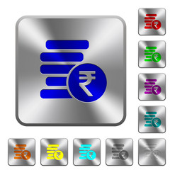 Indian Rupee coins rounded square steel buttons