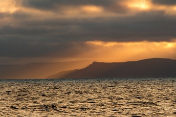 windy sea sunset