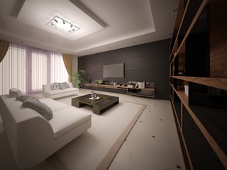 Mock up a stylish living room in a modern style.