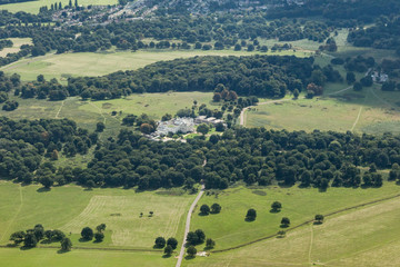 Fototapeta na wymiar aerial view of english golf course