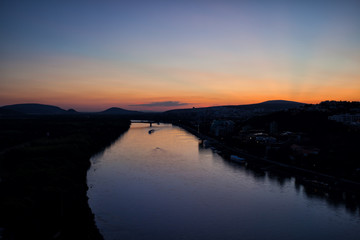 Naklejka premium Danube River at Twilight in Slovakia