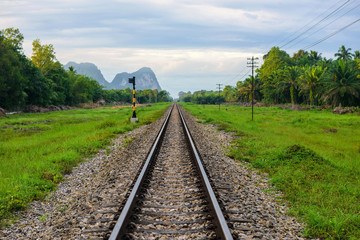 Beautiful single railway view, Thailand