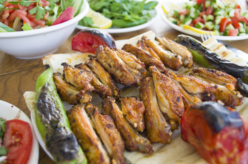 chicken wing shish kebab menu