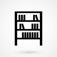 Bookshelf Icon Flat isolated on background.