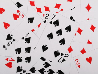 Playing cards background and texture