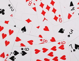 Playing cards background and texture