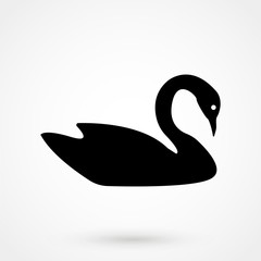 Swan silhouette-vector illustration