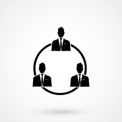 Management Team Hierarchy Icon - Vector