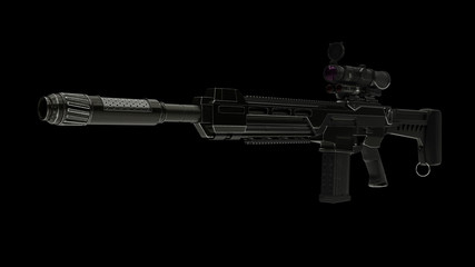 Naklejka premium 3d illustration of a rifle