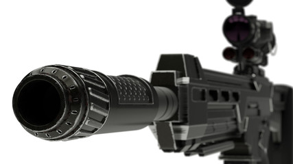 3d illustration of a rifle