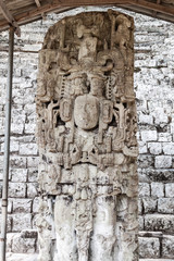 Stela at the archaeological site Copan, Honduras