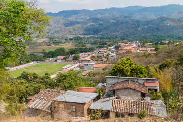 Aerial view of Copan Ruinas village, Honduras