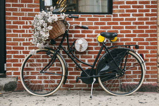 Vintage Bicycle Leaning to a Wall