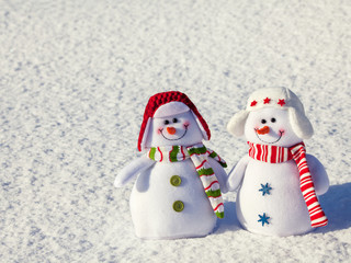 Snowman on snow