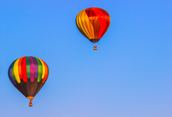 Two Colorful Hot Air Balloons