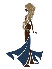 Силуэт девушки в элегантном платье