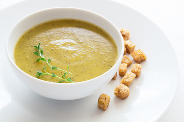 vegetarian soup puree of potato, zucchini, carrot, onion, and garlic