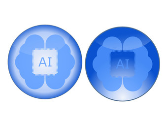 Knop of icoon voor kunstmatige intelligentie - AI