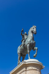 Fototapeta na wymiar Monument to Philip III of Spain at the Plaza Mayor of Madrid