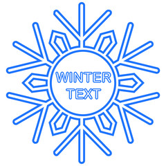 Snowflake frame. Winter theme. New Year s and Christmas. Vector Image.