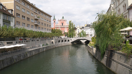 Fototapeta premium Embankment of the Ljubljanica River
