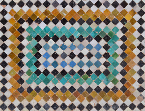 Arabic tiles from the Alhambra, Granada