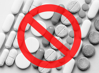 Stop Opioids. Painkillers crisis and drug abuse concept. Opioid and prescription medication...