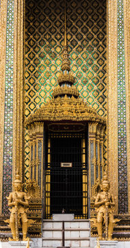 Detail on the entrance of Golden Palace complex.Bangkok/Thailand