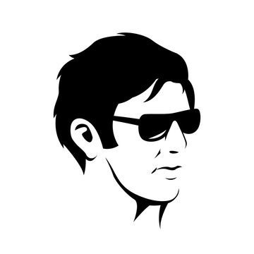 men head face hipster vector illustration black silhouette