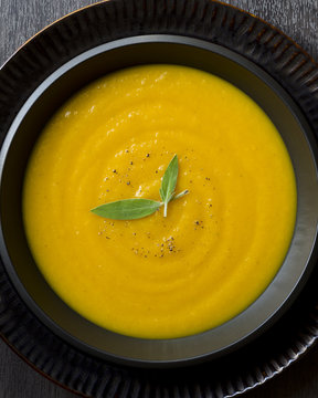 Delicious butternut pumpkin bisque cream soup