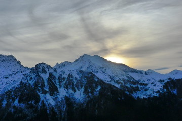 Coucher de soleil - montagne
