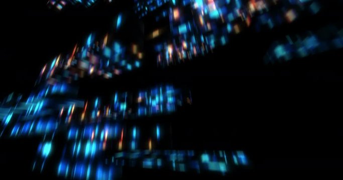 3D Futuristic abstract background. Motion graphic for abstract data center, server, internet, speed. Loop at 4K resolution.