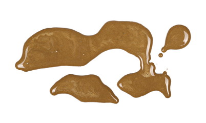 drops of mud sprayed isolated on white background, with clipping path