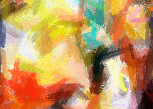 Painted large brush strokes artistic texture. Colorful art background. High quality and resolution abstract multicolor painting.  Good for printed picture, design postcard, posters and wallpapers.