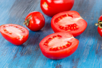 tomatoes on wooden